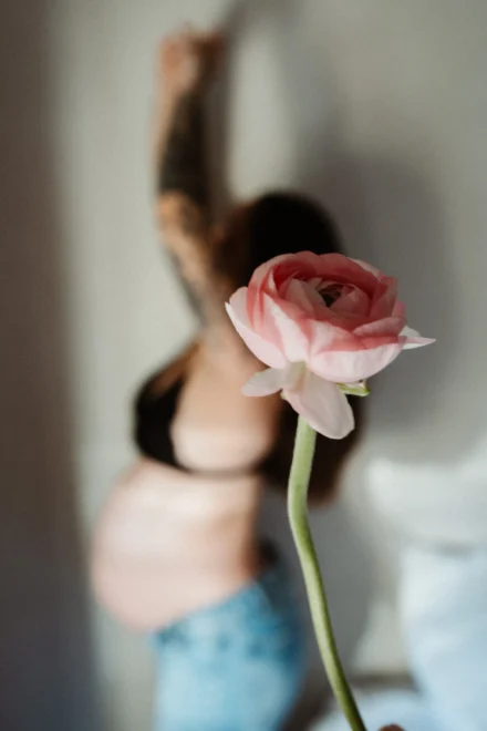 portrait artistique femme enceinte Drôme intérieur lumière douce