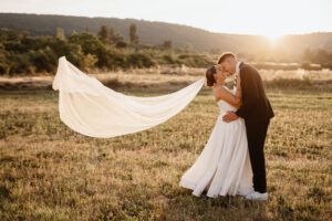 Photographe de mariage couché du soleil, goldenhour